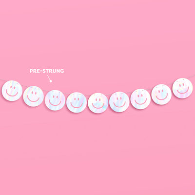 Smiley Banner - iridescent foil banner