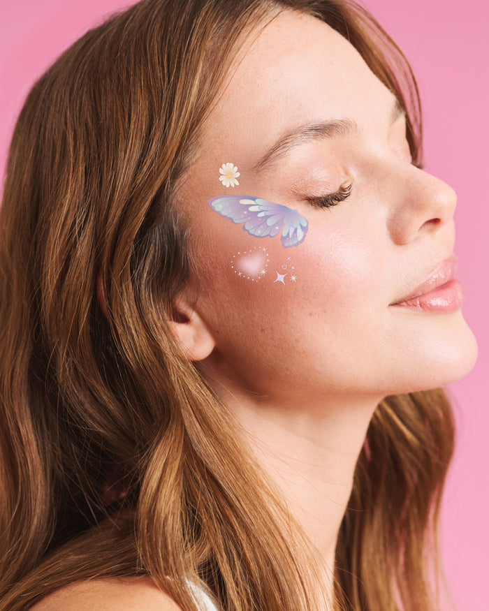 Butterfly Face Tattoos - 80 pastel temporary tattoos
