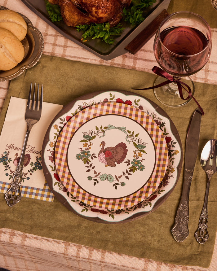Thanksgiving Harvest Plates - 32 paper plates