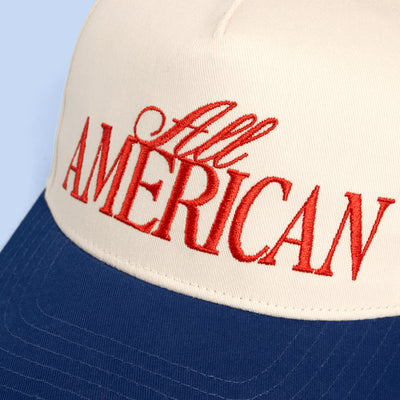 All American Trucker Hat - embroidered snapback
