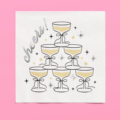 Gold Cheers Napkins - 50 foil napkins