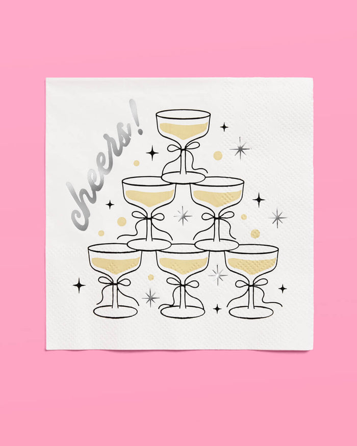 Gold Cheers Napkins - 50 foil napkins