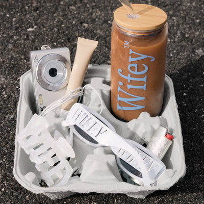 Wifey Glass Tumbler - 16 oz tumbler + straw