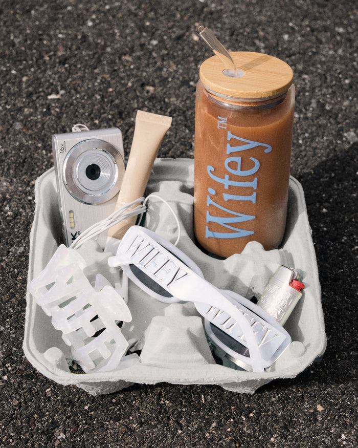 Wifey Glass Tumbler - 16 oz tumbler + straw