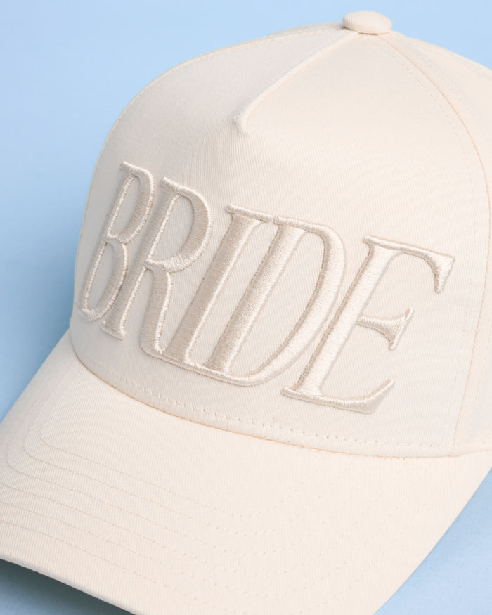 Neutral Bride Trucker Hat - emboridered hat