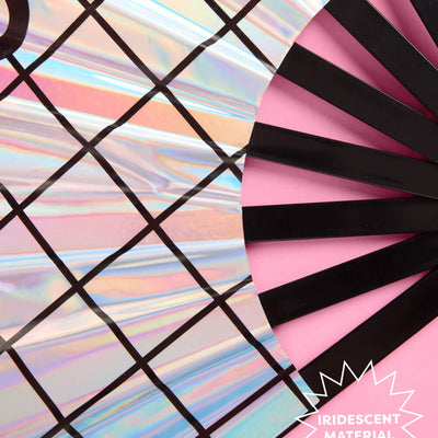 Disco Occasionally Fan - iridescent feather hand fan