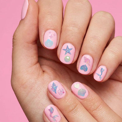 Pearlescent Mermaid Nail Stickers - 584 adhesive nail stickers