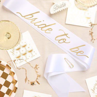 Classic Bride Sash - white satin sash