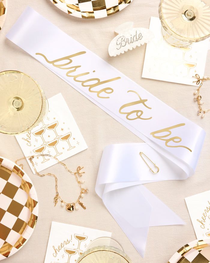 Classic Bride Sash - white satin sash