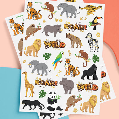 Jungle Animal Tattoos - 56 temporary tattoos