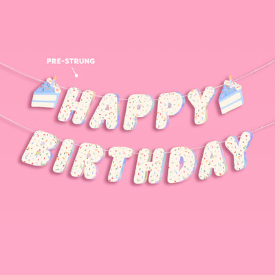 Bday Cake Banner - iridescent foil banner