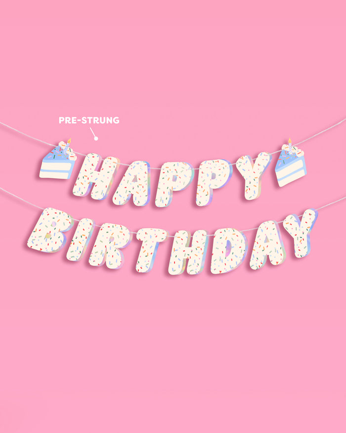 Bday Cake Banner - iridescent foil banner