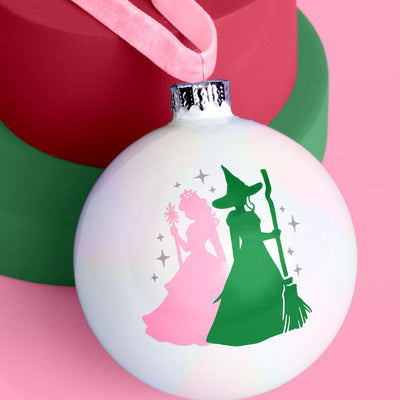 Pink Goes Good w. Green Ornament - iridescent ornament