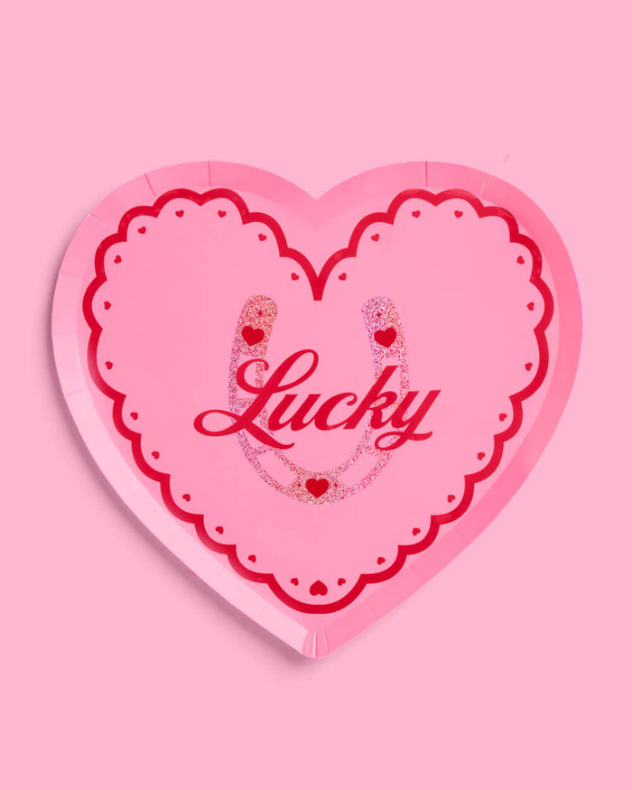 Lucky in Love Plates - 24 paper plates
