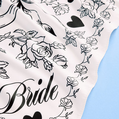 Classic Bride Headscarf - white silk bride head scarf