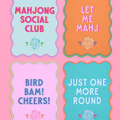 Mahjong Shuffler Cards - set of 4 matte cards