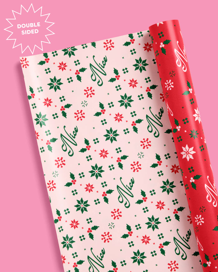 Naughty or Nice? Wrapping Paper - double sided paper roll