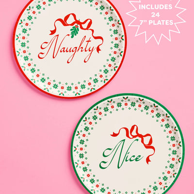 Naughty or Nice Plates - christmas dessert plates