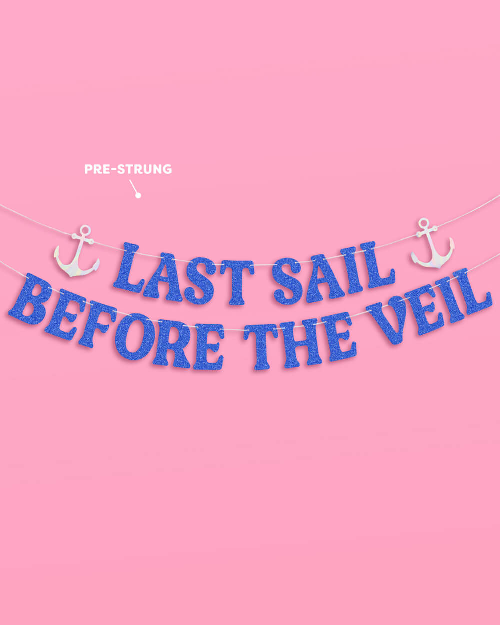 Last Sail Before the Veil Banner - blue glitter + iridescent banner