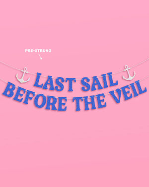 Last Sail Before the Veil Banner - blue glitter + iridescent banner