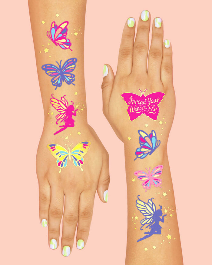 Fairy Flutter Tats - 34 foil temporary tattoos