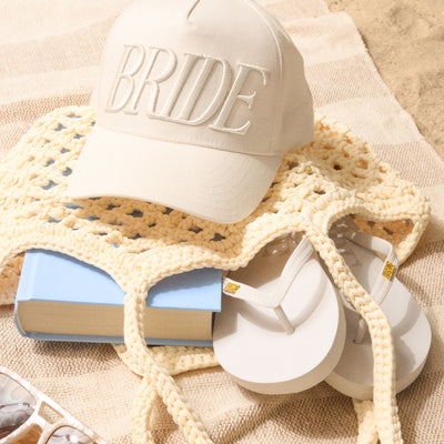 Neutral Bride Trucker Hat - emboridered hat