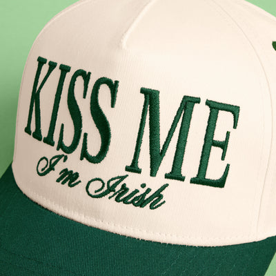 Kiss Me I'm Irish Hat - embroidered trucker hat