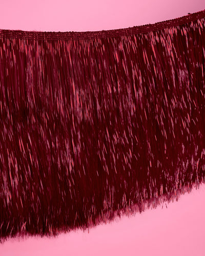 Merlot Fringe - maroon fringe banner