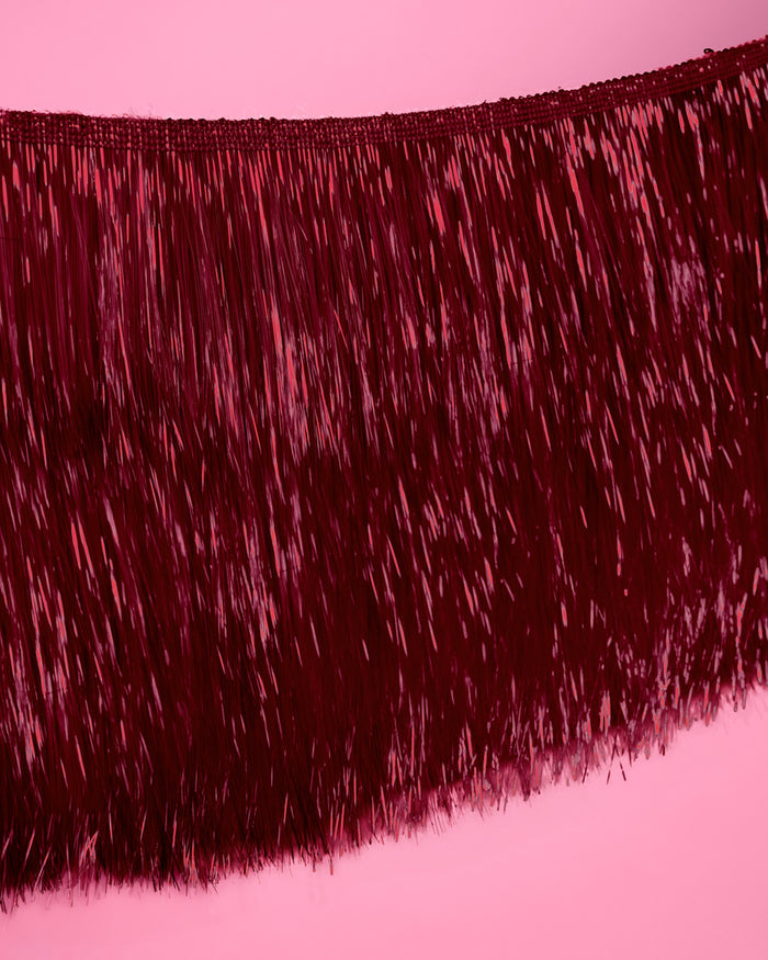 Merlot Fringe - maroon fringe banner