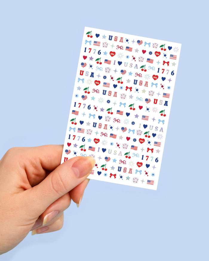 America 250 Nail Stickers - 250 nail stickers