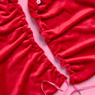 Red Velvet Tree Skirt - ruched tree skirt