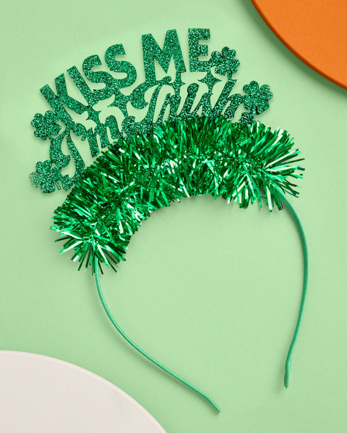 Kiss Me I'm Irish Headband - tinsel headband