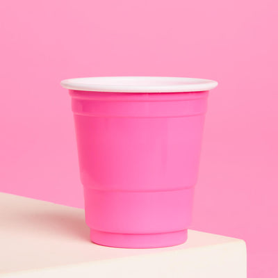 Baby Pink Shot Glasses - 50 plastic shot glasses