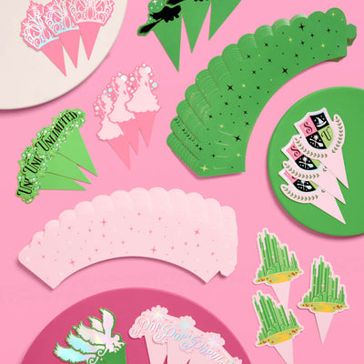 Emerald City Cupcake Set - 24 sets of liners + toppers