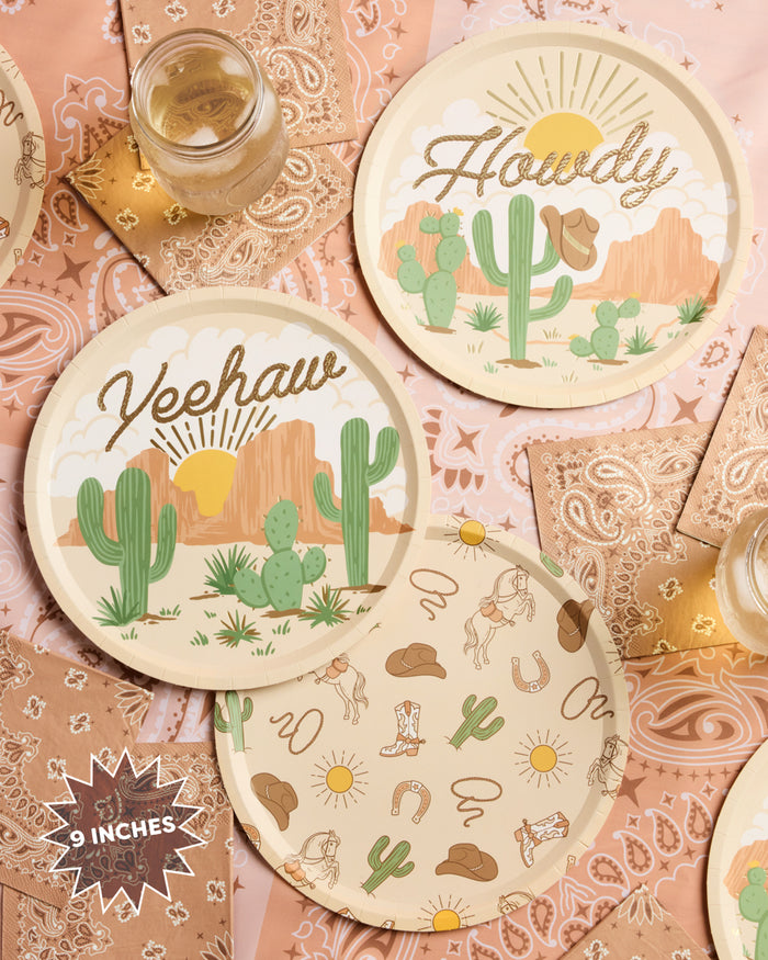 Wild Wild West Plates - 12 paper plates