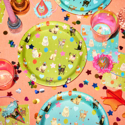 Cat Plates - 24 paper plates