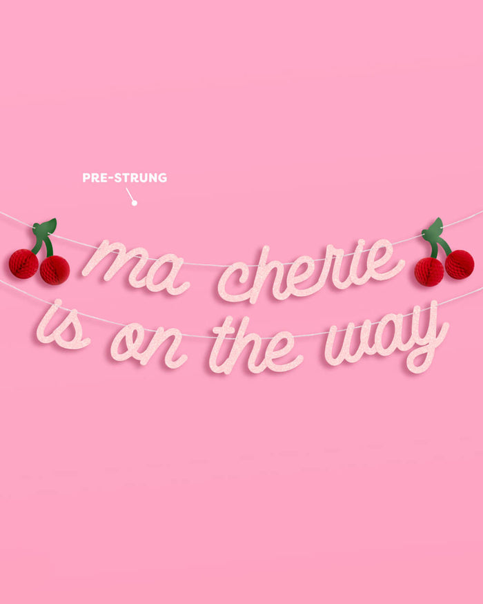 Ma Cherie Banner - 3D glitter banner