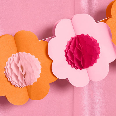 Flower Power Garland - 3D paper banner