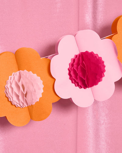 Flower Power Garland - 3D paper banner