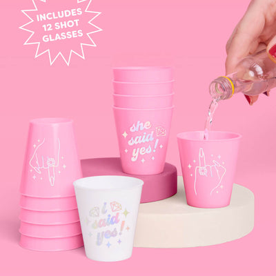 She Said Yes! Shots - 12 matte 2 oz shot glasses