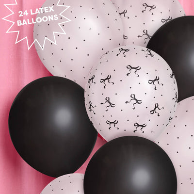 Little Black Bow Pack - 24 latex balloons