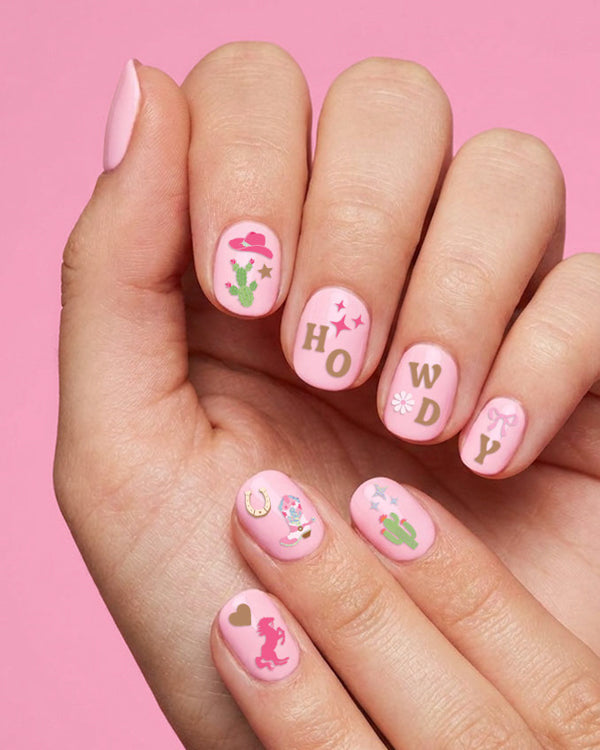 Cowgirl Nail Stickers - 4-Sheet Paper Sticker Set