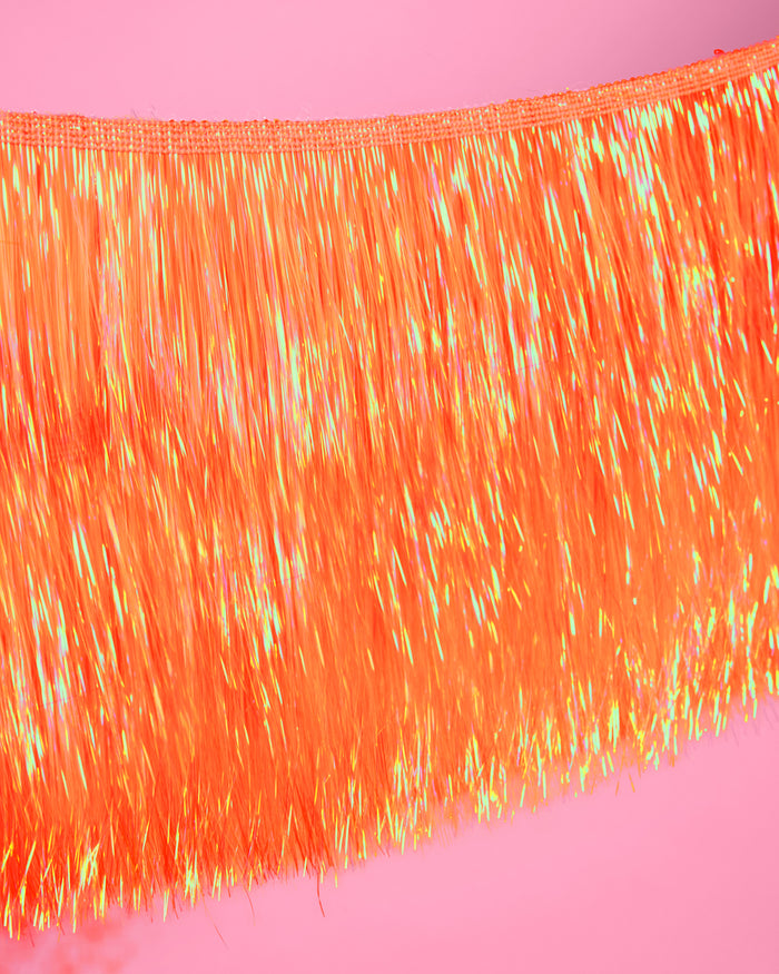 Orange Fringe Banner - iridescent banner