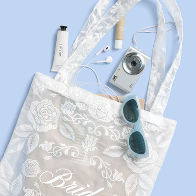 Bride Lace Tote - embroidered tote bag