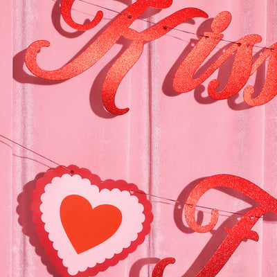 Kiss Your Friends Banner - glitter paper banner