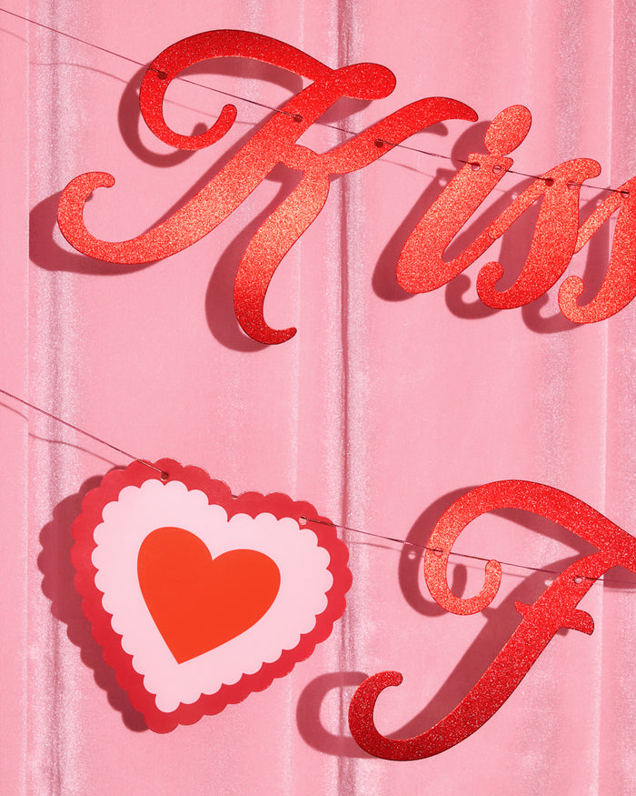 Kiss Your Friends Banner - glitter paper banner