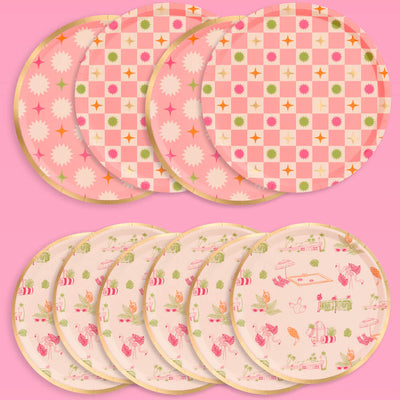 Palm Royale Plates - 32 paper plates, 2 sizes