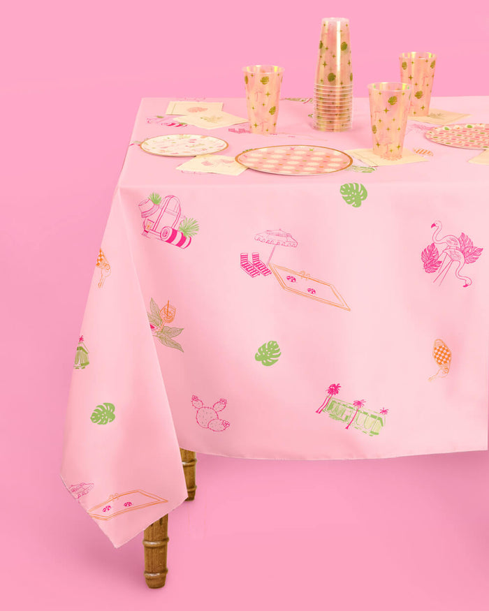 Palm Royale Tablecloth - washable tablecloth