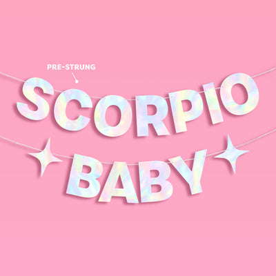 Scorpio Baby Banner - iridescent foil banner