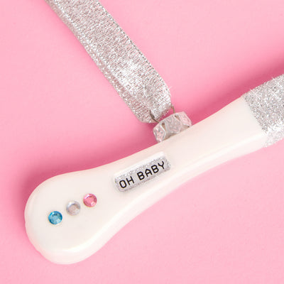 Oh Baby Pregnancy Test Ornament - glass ornament